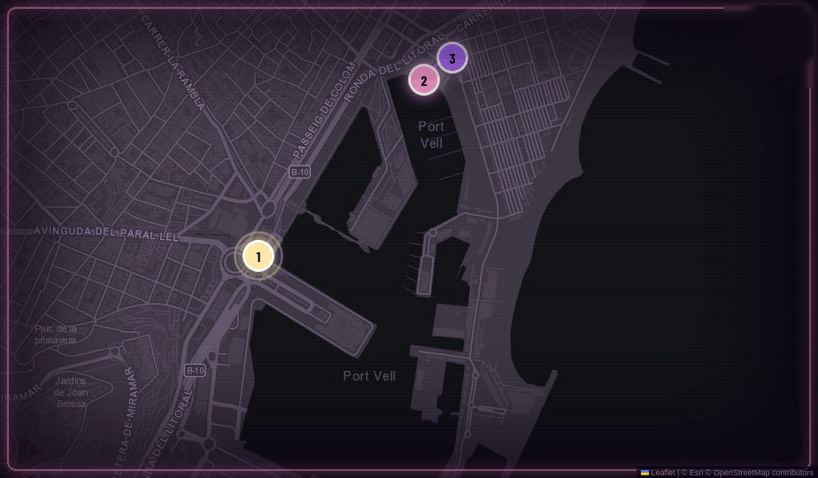 Boarding and party locations map